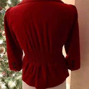 Jackets & Coats - Red Velvet Jacket by Anthropologie Elevenses Jackets & Coats - Red Velvet Jacket by Anthropologie Elevenses